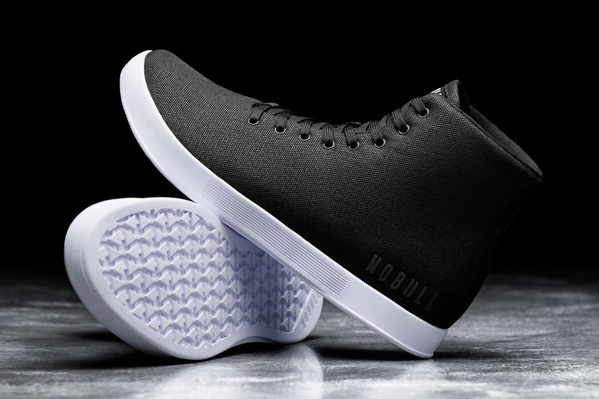 Nobull High-Top Canvas Men's Trainers Black White | Australia (SY8629)